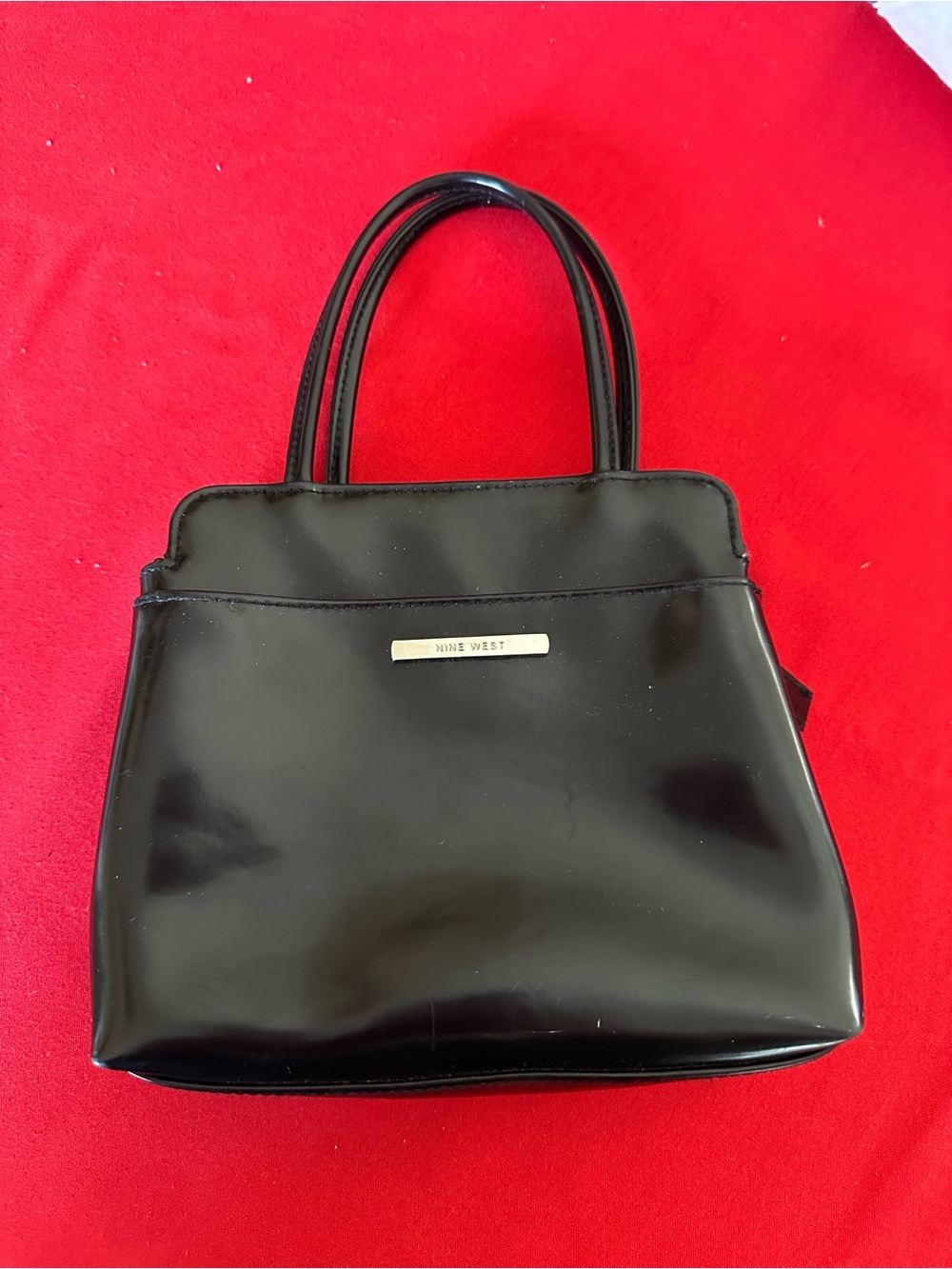 Nine West Black Patent Mini Top-Handle Bag